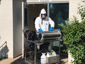 Sanitizing services at a commercial facility in Elk Grove Village, Illinois
